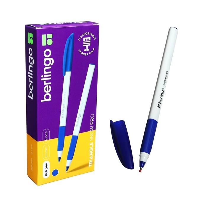 Ручка шариковая Triangle Snow Pro, узел 0.7 мм, чернила синие, грип Ручка шариковая Triangle Snow Pro, узел 0.7 мм, чернила синие, грип