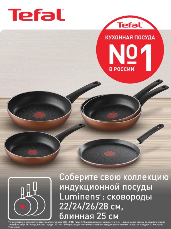 Сковорода Luminens 22 см с антипригарным покрытием, глубокая