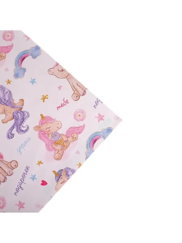 Бумага упаковочная глянцевая двухсторонняя &laquo;Единорожки&raquo;, 70 х 100 см