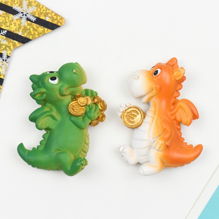 Магнит полистоун Магнит полистоун "Денежный дракоша" МИКС 4,5х1,5х6,5 см