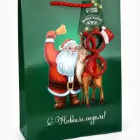 Пакет подарочный &laquo;Новогодний&raquo;, с очками, 31 &times; 11 &times; 40 см