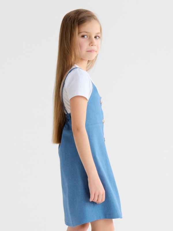 Сарафан для девочки MINAKU: Jeans collection, цвет голубой, рост 122 см