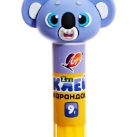 Клей-карандаш PVP 9г Луч ZOO, фигурный колпачок, МИКС