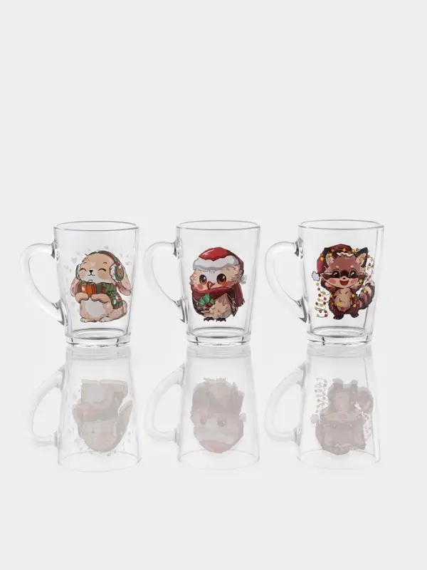 Кружка "Каппучино" "Новогодние зверушки" 300 мл