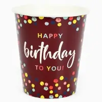 Стакан одноразовый бумажный &laquo;Happy Birthday&raquo; , конфетти 250 мл