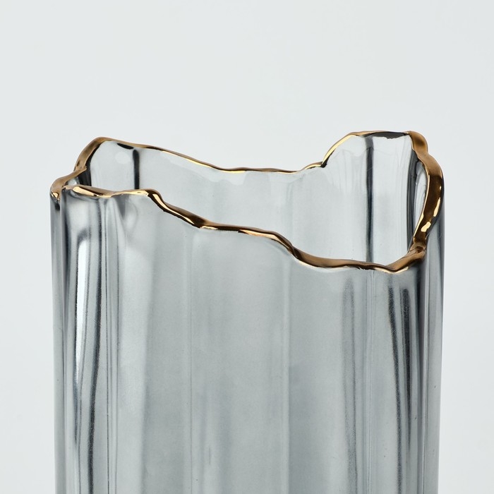 Ваза для цветов &laquo;Калипсо грей&raquo; из серого стекла 26&times;12&times;12 см