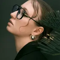 Серьги металл "Тренд" шар, цвет золото с серебром