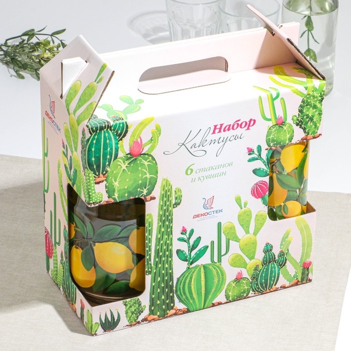 Набор питьевой &laquo;Лимон&raquo;, стеклянный, кувшин+6 стаканов, 1500/230 мл