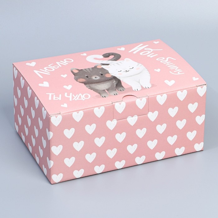 Коробка подарочная сборная, упаковка, &laquo;Иди обниму&raquo;, 22 х 15 х 10 см