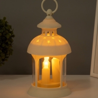 Светодиодная свеча в подсвечнике RISALUX &laquo;Свечи в звездах&raquo;, LED-ночник, 1.5 Вт, 3&times;ААА, 12&times;12&times;23 см