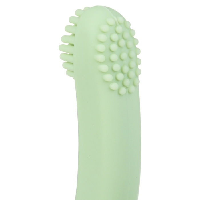 Прорезыватель - щеточка силиконовый &laquo;Лебедь&raquo;, на присоске, цвет зелёный, Крошка Я