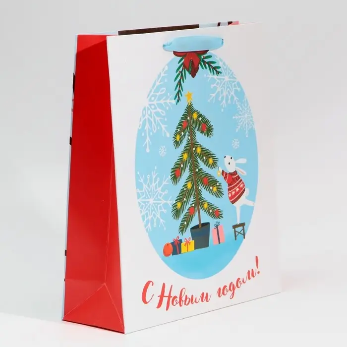 Пакет подарочный новогодний ламинированный &laquo;Новогодние приготовления&raquo;, M 26 х 30 х 9 см