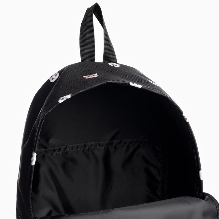 Рюкзак школьный текстильный «Коты», 42х14х28 см, цвет чёрный Рюкзак школьный текстильный «Коты», 42х14х28 см, цвет чёрный