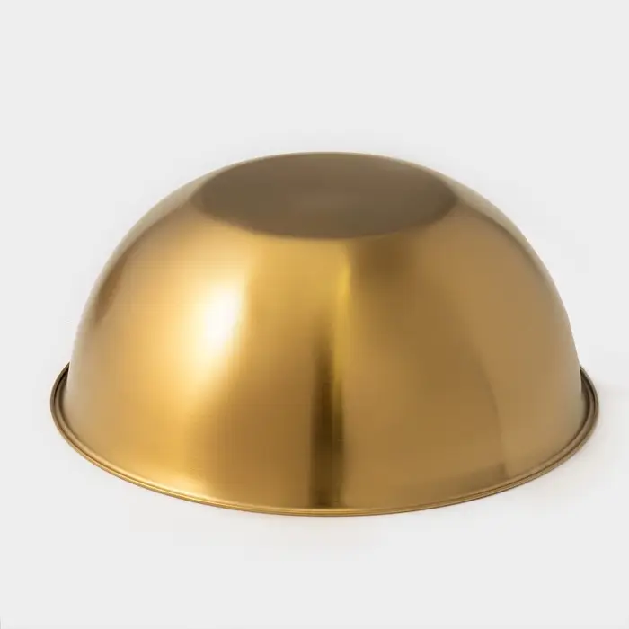 Миски-салатники Sphere, 950 мл, 1,55 л, 2,4 л, 3,4, с мерной шкалой, нержавеющая сталь, набор 4 шт, золотые