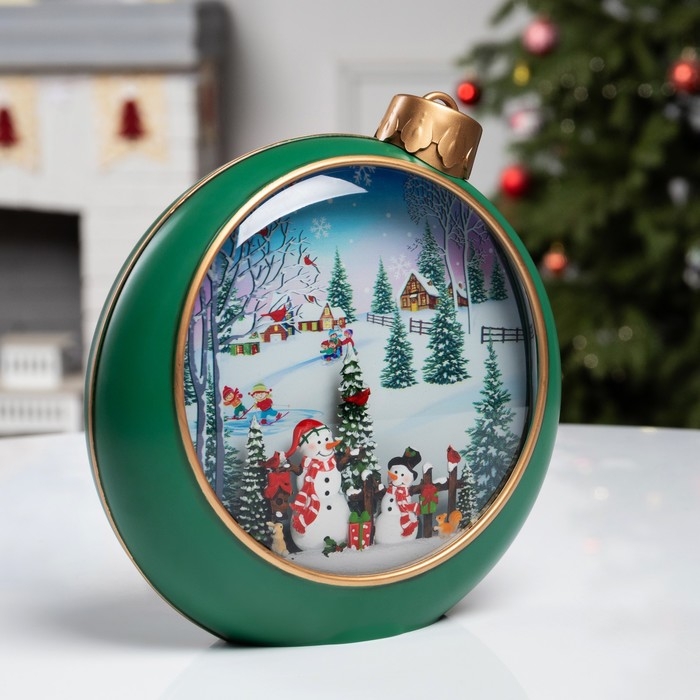 Фигура светодиодная &laquo;Зимнее сияние&raquo;, 20.9х21.3х8.5 см, музыка, батарейки ААх3 (не в комплекте), USB, свечение тёплое белое