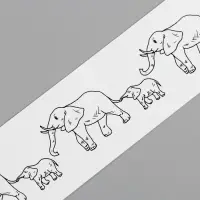 Переводная тату на тело чёрная &laquo;Браслет. Слоны&raquo;, 20&times;3 см