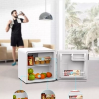 Холодильник MDRD86SLF01, черный, однокамерный, 48 л, ретро