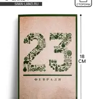 Открытка &laquo;23 Февраля&raquo;, 12&times;18 см