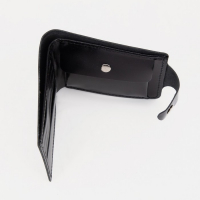 Портмоне мужское на кнопке, для купюр, для карт, для монет, цвет чёрный Портмоне мужское на кнопке, для купюр, для карт, для монет, цвет чёрный