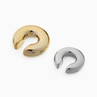 Серьги &laquo;Каффы&raquo; набор 2 шт, бублики, цвет серебро с золотом