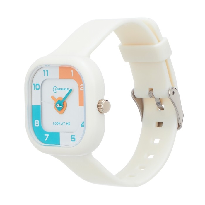 Часы наручные детские, d-3.7 см, ремешок силикон, 3 АТМ, белые Часы наручные детские, d-3.7 см, ремешок силикон, 3 АТМ, белые