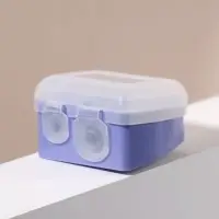 Точилка косметическая, с крышкой, двойная, МИКС