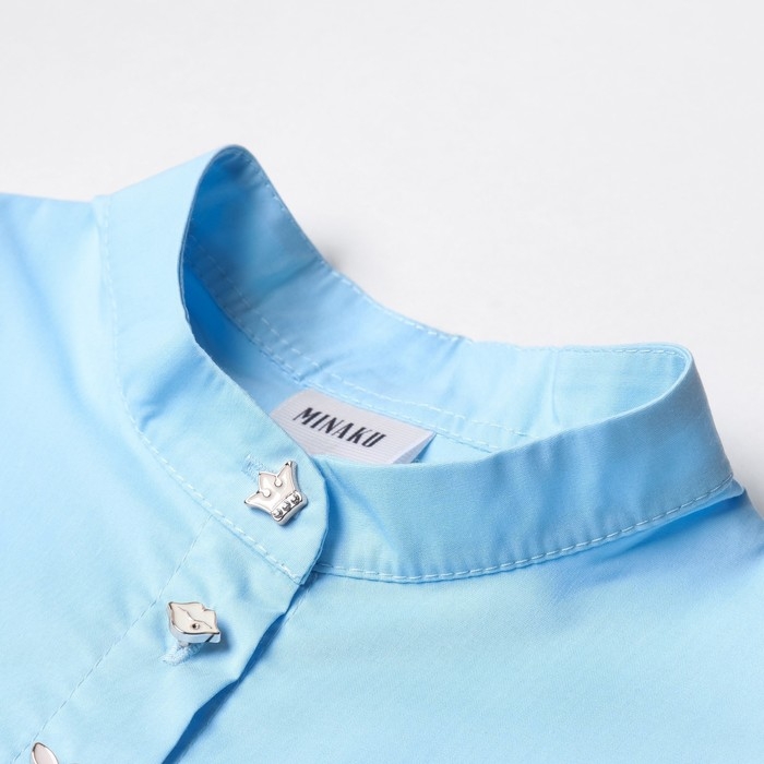 Платье для девочки MINAKU: Cotton collection цвет голубой, р-р 134 Платье для девочки MINAKU: Cotton collection цвет голубой, р-р 134