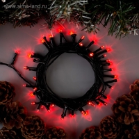 Гирлянда &laquo;Нить&raquo; 5 м, IP20, тёмная нить, 50 LED, свечение красное, 8 режимов, 220 В