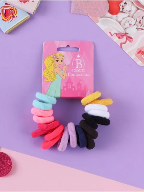 Резинка для волос "Махрушка" (набор 20 шт) 1 см