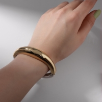 Браслет металл &laquo;Тренд&raquo; объёмный, цвет серебрено-золотой