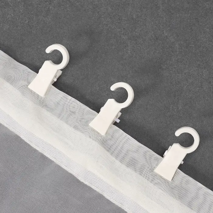 Зажим для штор, на кольцо, 35 &times; 20 мм, цвет белый, цена за 1 штуку