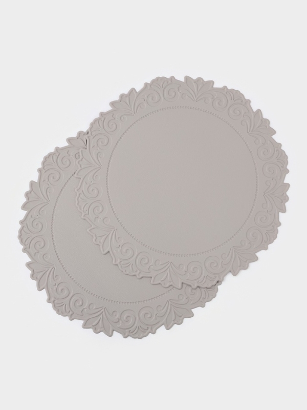 Набор салфеток сервировочных на стол Доляна, 2 шт, 38&times;38 см, серый