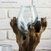 Вазон стекло на дереве "Двойное великолепие" 40х24х17 см