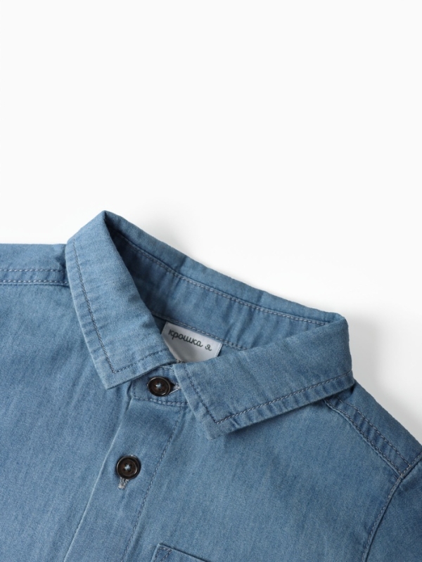 Рубашка джинсовая Крошка Я, р.80-86 см, голубой