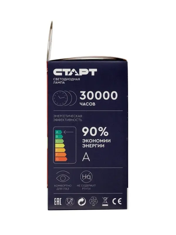 Лампа светодиодная СТАРТ, 20 Вт, Е27, А60, 4000К, 1600 Лм, холодный (нейтральный) свет