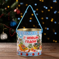 Новый год. Подарочная коробка, тубус &laquo;Весёлые зверята&raquo; 120 х 120 мм (100 мм внутр. высота).