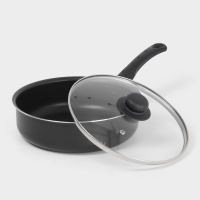 Сотейник Promo, 2.8 л, d=24 см, стеклянная крышка, антипригарное покрытие, алюминий, чёрный