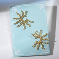 Серьги металл &laquo;Лучики&raquo; солнца, цвет золото