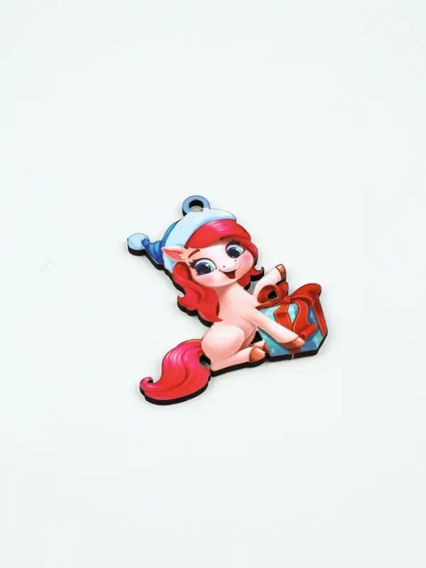 Елочное украшение &laquo;Лошадка и подарок&raquo;, 6.9&times;8.1 см