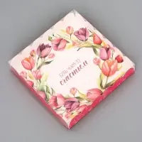 Коробка для печенья, &laquo;Тюльпаны&raquo;, 18&times;18&times;3 см