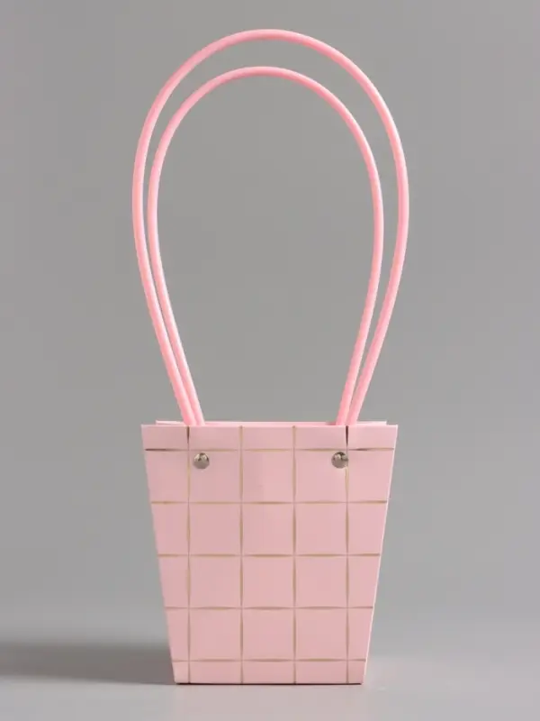 Сумка для цветов розовая влагостойкая, 13x9.5x13&plusmn;5% см