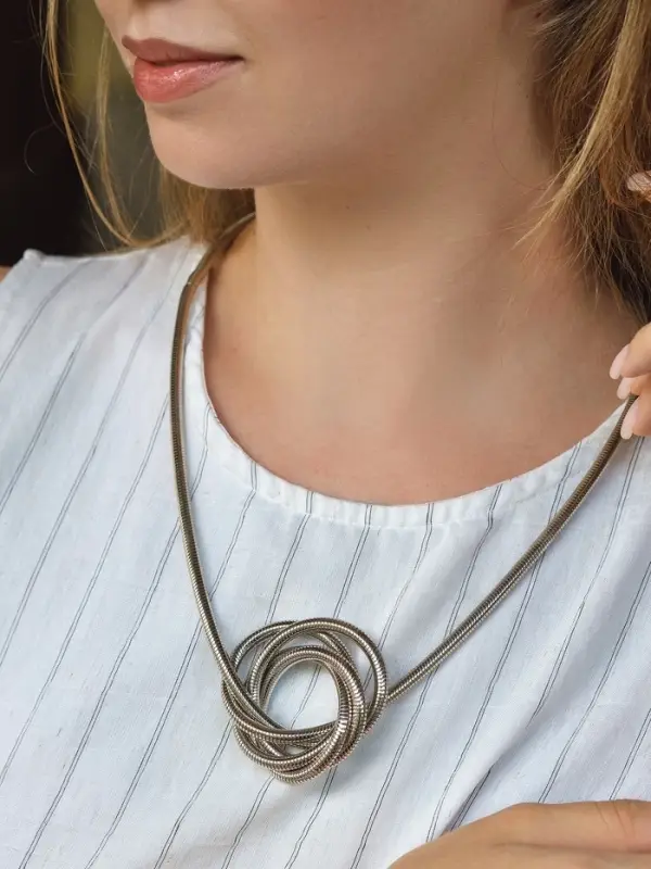 Браслет металл &laquo;Обруч&raquo; трансформируется в кулон, цвет серебро