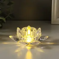 Светодиодная свеча LED "Свеча в лотосе" 3хLR1130, прозрачный 10,5х10,5х4,5 см