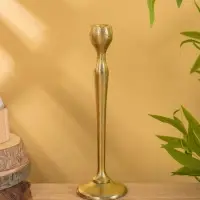 Подсвечник "Тепло" алюминий 28 см, цв. золото