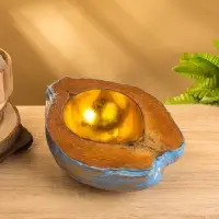 Чаша из кокоса, 22,5х25х10 см, сине-золотой