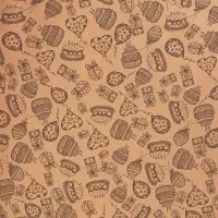 Крафт бумага &laquo;Праздник&raquo; черный на коричневом фоне, 0.7&times;10&plusmn;5% м, 60 г