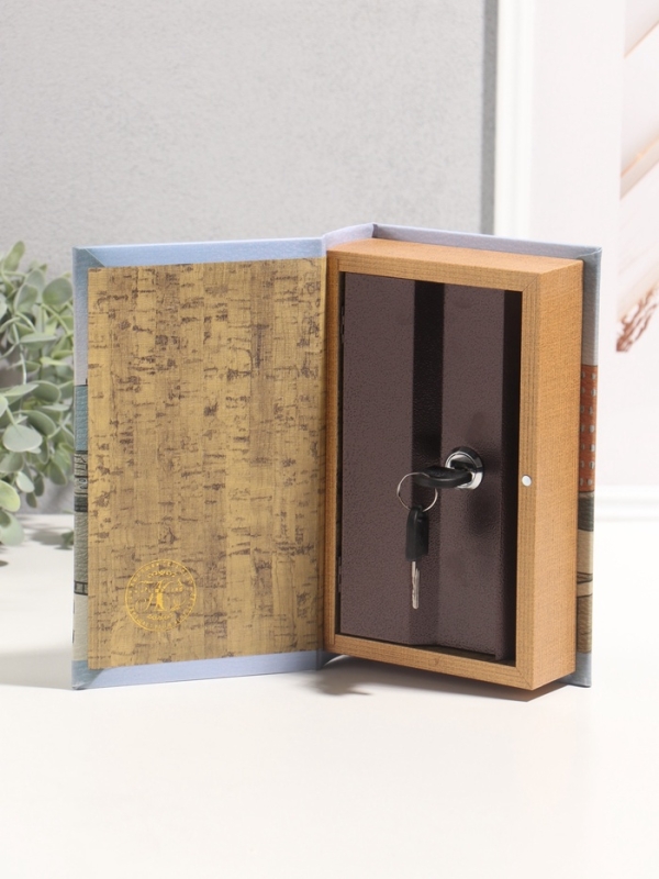 Сейф-книга дерево кожзам "Ипотека" 3D тиснение 21х13х5 см