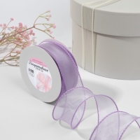 Лента капроновая &laquo;Волна&raquo;, с блеском, 40 мм, 10 &plusmn; 1 м, цвет сиреневый №21