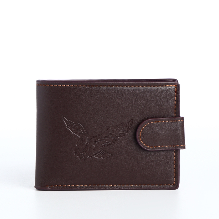 Портмоне мужское на кнопке, отдел для карт, монет, цвет коричневый Портмоне мужское на кнопке, отдел для карт, монет, цвет коричневый