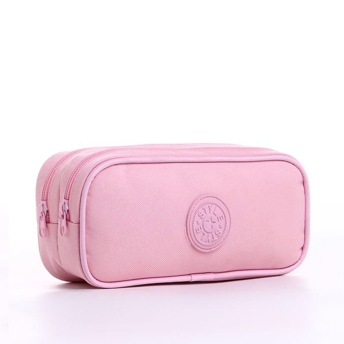 Косметичка-пенал, 2 отдела на молниях, цвет розовый Косметичка-пенал, 2 отдела на молниях, цвет розовый